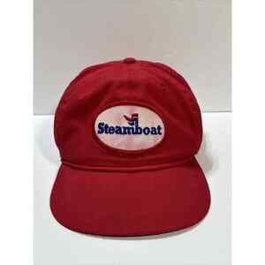 Vintage Steamboat Patch Baseball Hat with Leather Strapback